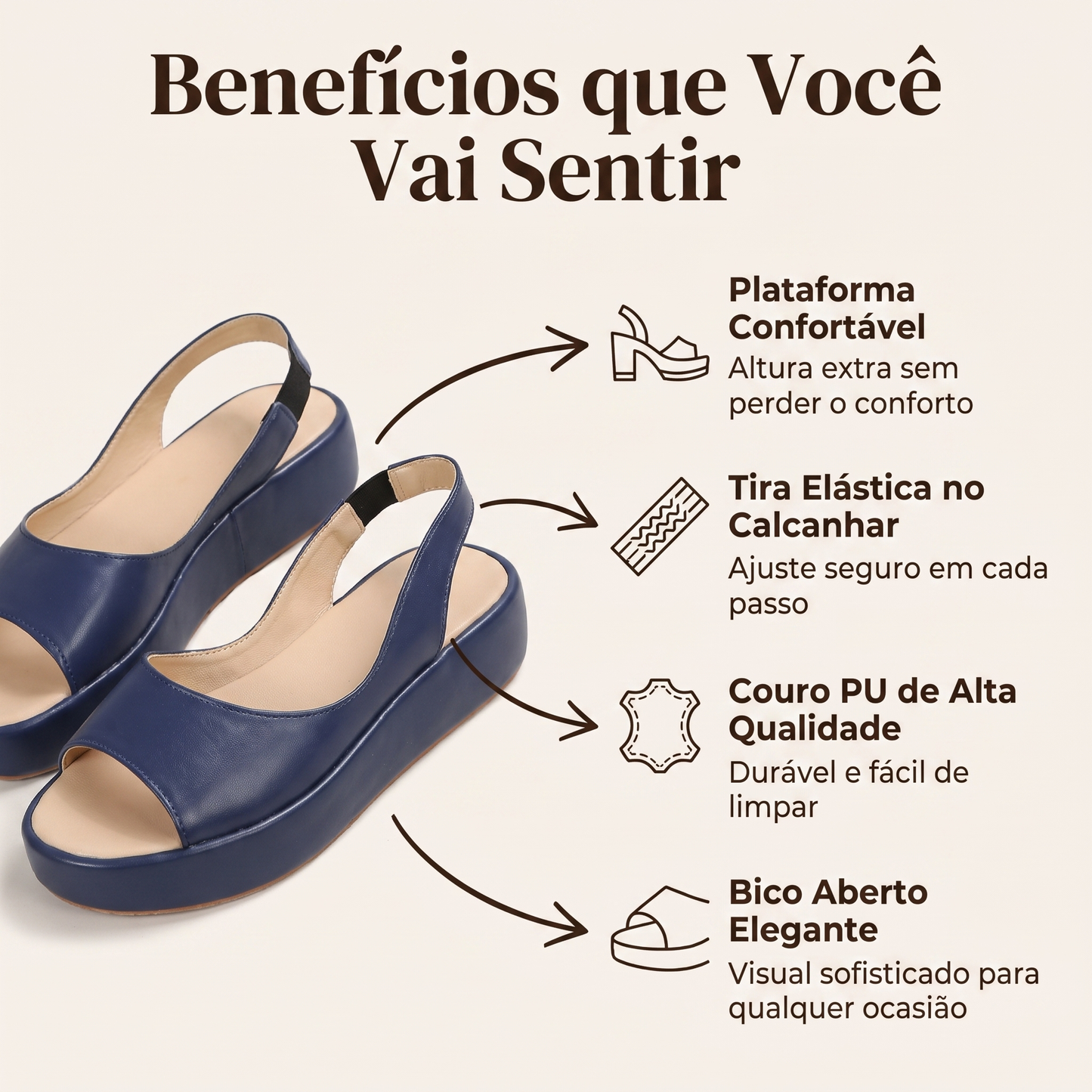 Generisch Sandálias de Verão Planas em Couro para Mulher