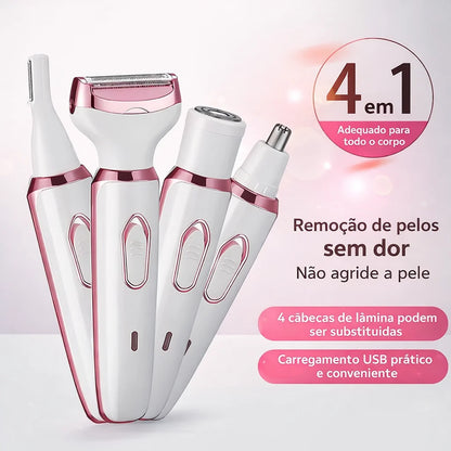 Depilador Elétrico 4 em 1 - DermaFlex™