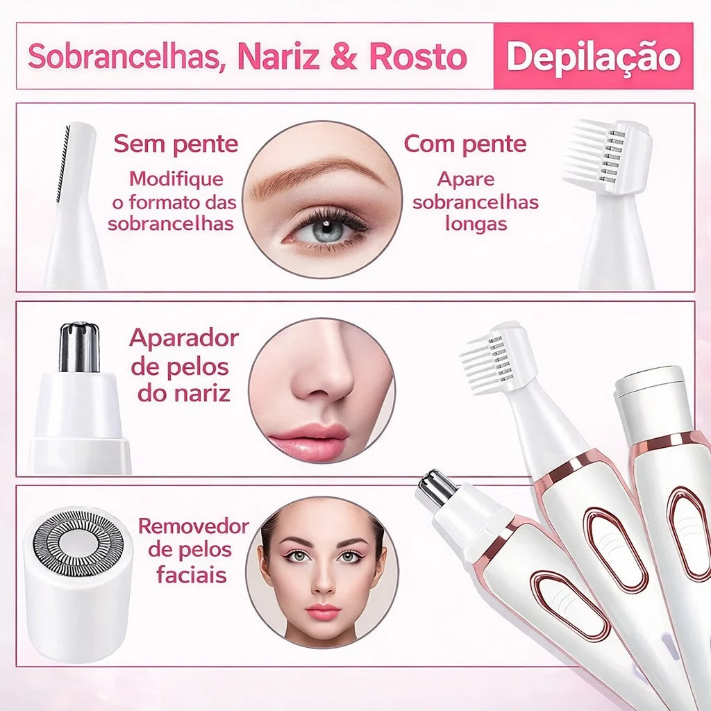 Depilador Elétrico 4 em 1 - DermaFlex™