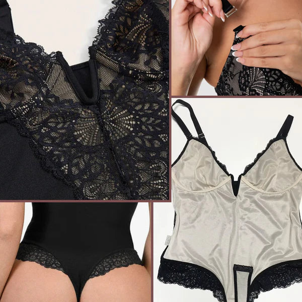 Body Modelador de Renda - Luxo Slim | + Brinde Calcinha Modeladora