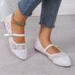Hxprnoetxy Sapatilhas Bailarina Elegantes de Bico Quadrado em Renda com Laço, em Tela, Respiráveis, Transparentes, para Mulher