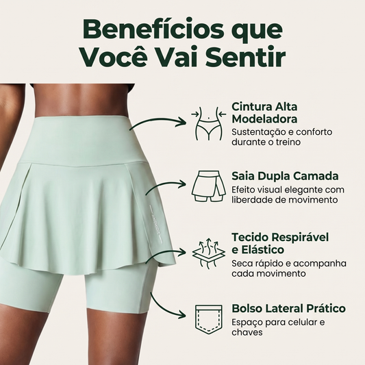 Shorts Saia Atena Fit™ / Proteção Feminina, Conforto e Liberdade em Cada Movimento!