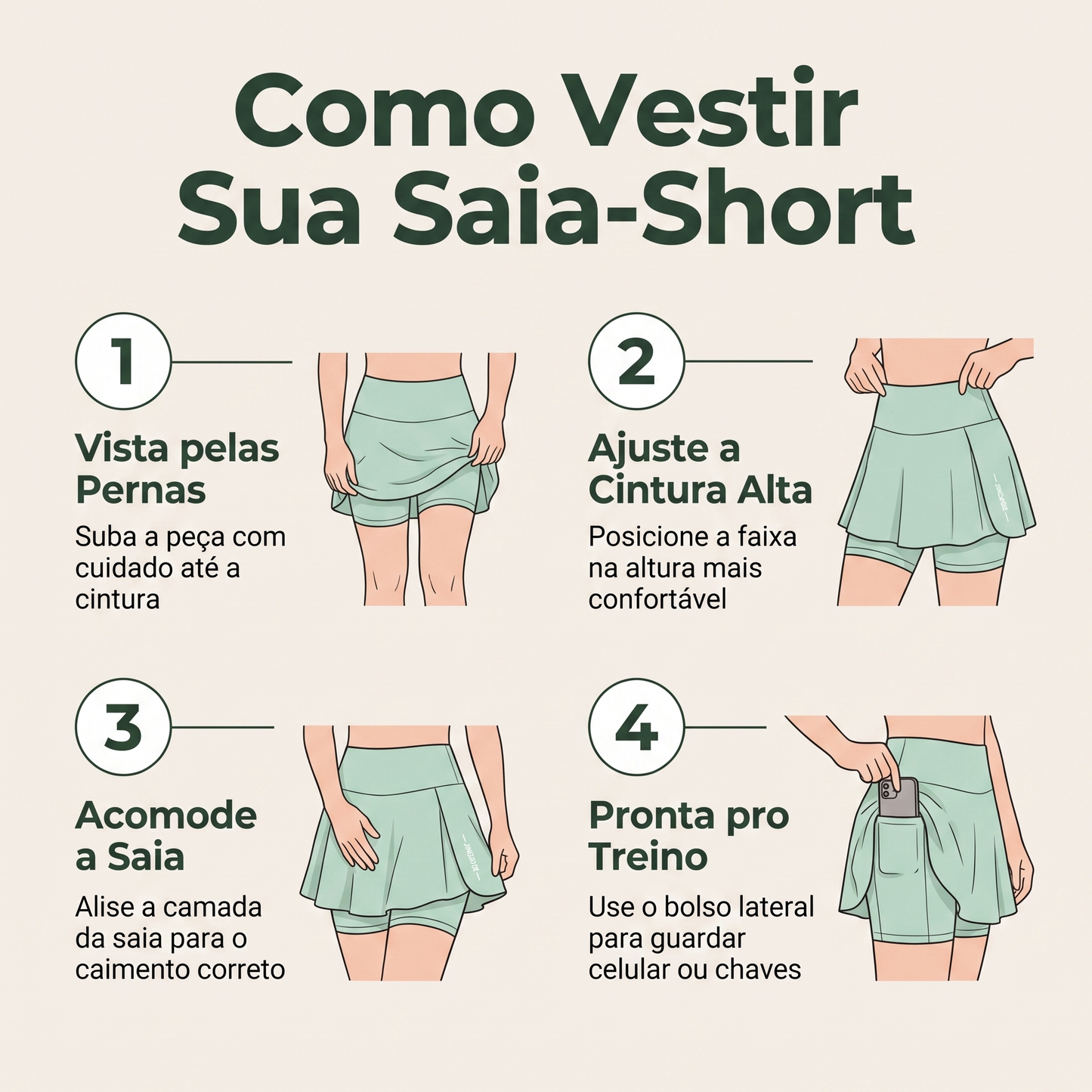 Shorts Saia Atena Fit™ / Proteção Feminina, Conforto e Liberdade em Cada Movimento!