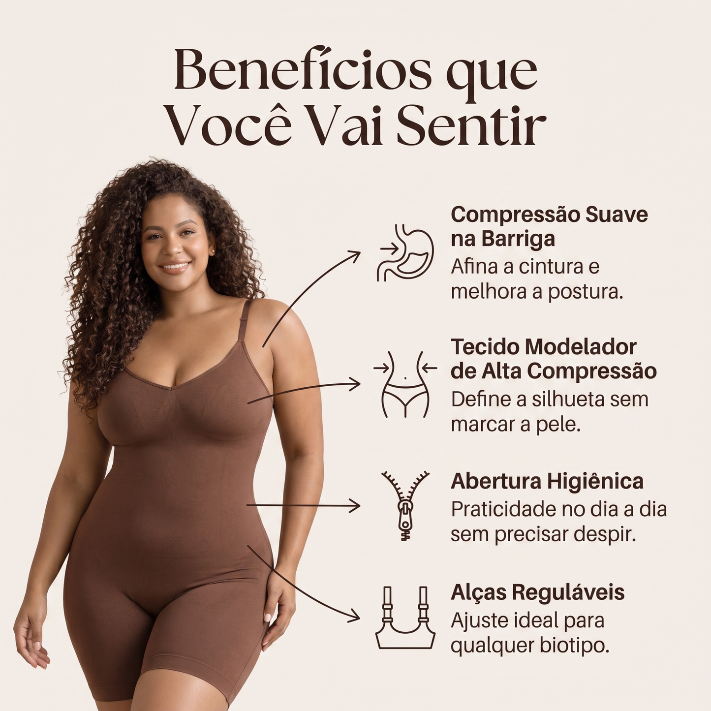 Body Modelador - Up Shaper - Compre 1 Leve 2 + Brinde Calcinha Modeladora