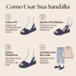 Generisch Sandálias de Verão Planas em Couro para Mulher